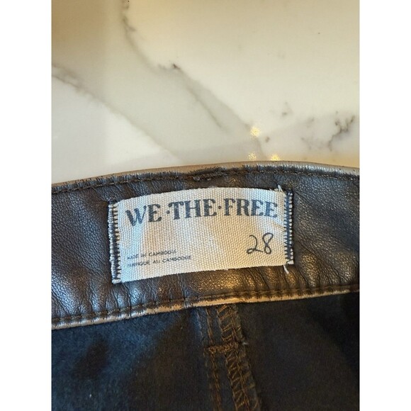 We The Free Misha Vegan Pants Size 28 — Brown Barrel Silhouette Vegan Leather - Picture 8 of 10